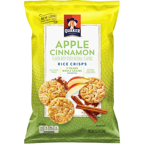 Quaker Gluten-Free Apple Cinnamon Rice Crisps, Crunchy Snack, Puffed, 3 ...