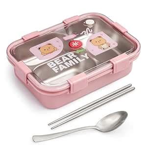 Buy BOXITO Bear Family Steel Lunch Box | with 2 Chopstick and 1 Spoon ...