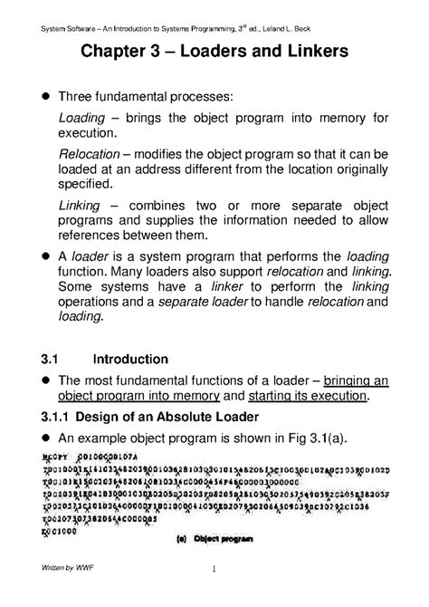Chapter 3loaders and linkersnew - Chapter 3 – Loaders and Linkers z ...