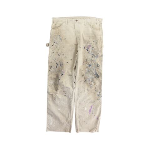 【CUBA】Dickies×SHERWIN WILLIAMS hard paint art work wide pants-8058- | cv