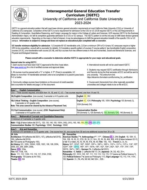 Igetc 2023 2024 2 - Just information for transfers - Intersegmental ...