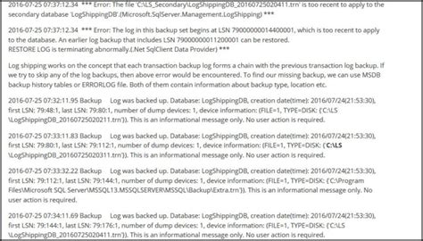 Image result for Troubleshooting SQL Log Shipping