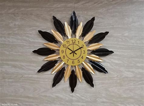 PC Home Decor | Small Sunshine Wall Clock, Black and Gold – PC HOME DECOR