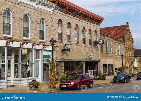 High Street, Mineral Point editorial stock image. Image of county ...