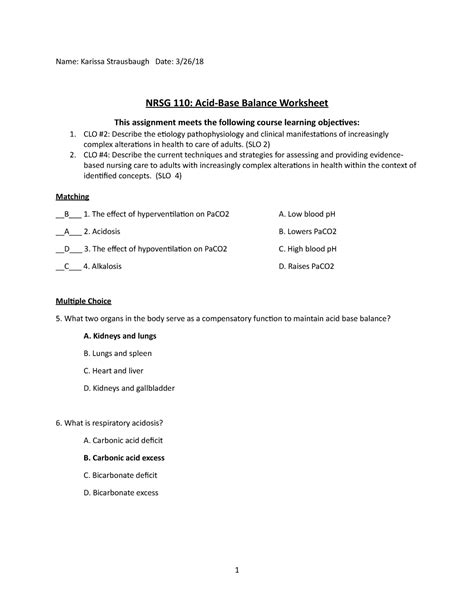 Image result for Acid-Base Balance Practice Problems