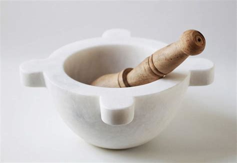 CBAM Mortaio da Cucina in Marmo Bianco con Pestello Legno India | Ubuy