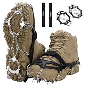 Crampons Upgraded 19 Spikes Ice Snow Grips Traction Cleats System Safe ...