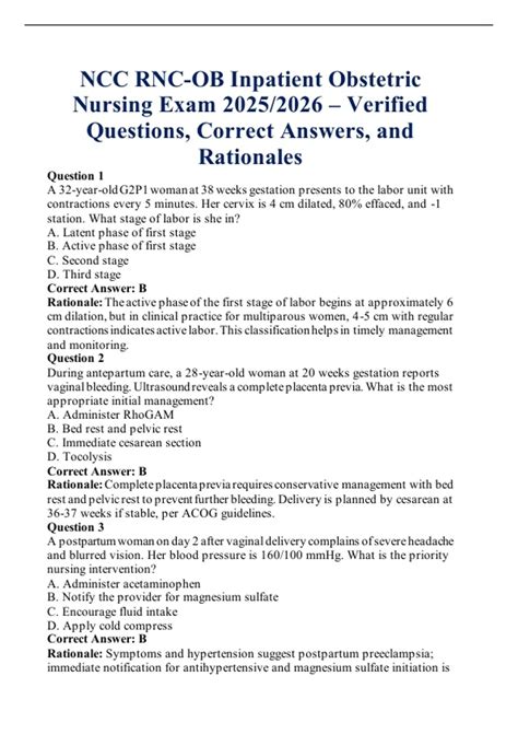 Rnc Inpatient Obstetrics