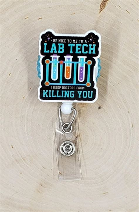 Lab Tech Badge Reel Science Badge Reel Scientist Badge Holder Microscope Badge Reel Hospital ...