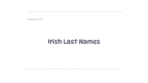 100 Cool Irish Last Names