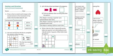 👉 Y2 Position and Direction End-of-Strand Assessment