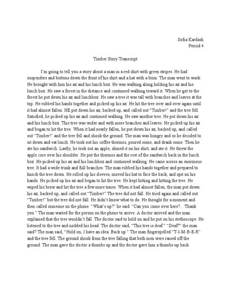 Image result for Timber ASL Story Script