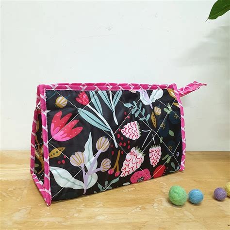 3-Zip Toiletries Kit - Black Tulips – Rosada Baby