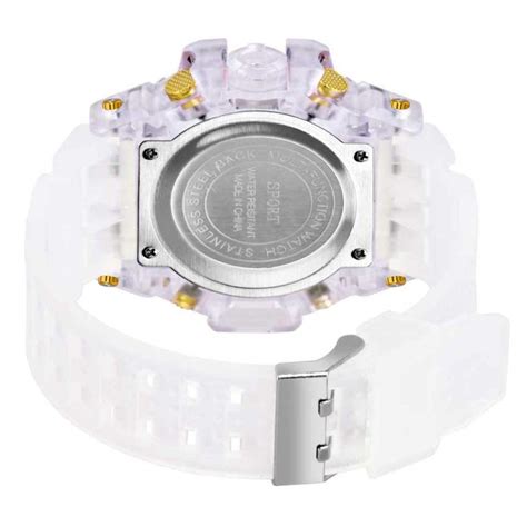 Buy DRITON Yellow Dial White Transparent Belt Strap Water Proof ...