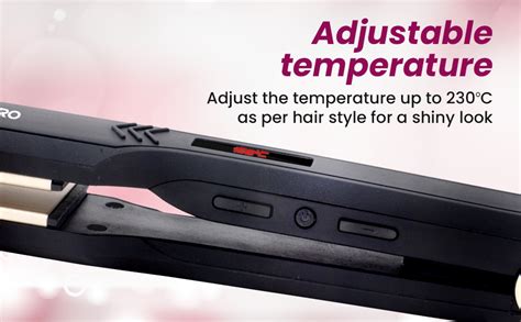 AGARO Hair Straightener, Ceramic Coated Plates, Adjustable Temperature ...