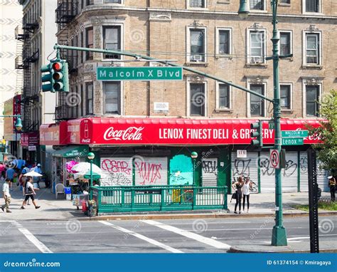 View of Lenox Avenue in Harlem, New York City Editorial Stock Image ...