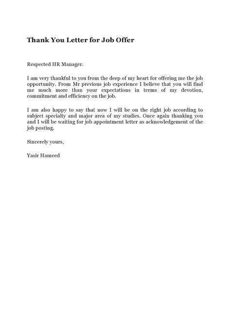 30 Professional Thank You Letters For Job Offer (Free)