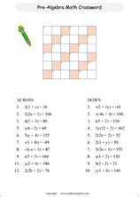 Image result for Pre-Algebra Math Puzzles