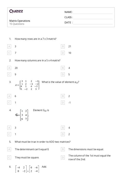 Image result for Matrix Operations
