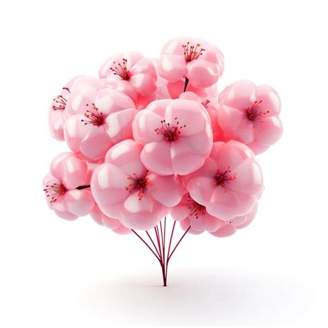 Beautiful cherry blossom balloon holder isolated on white background ...