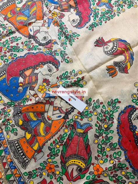 Madhubani Handpainted Dupatta – Navrangstyle