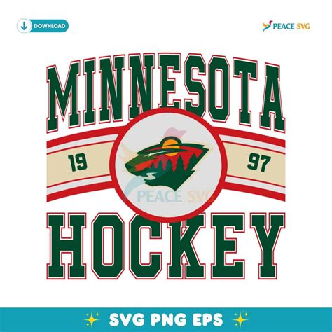 Vintage Minnesota Wild Hockey Logo 1997 SVG Clipart | Peace SVG