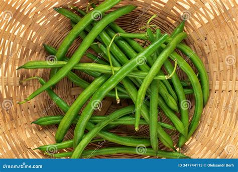 Green String Beans with Kitchen Utensils, Close-up, Isolated on White ...