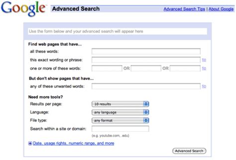 Image result for Google Advanced Search HTML