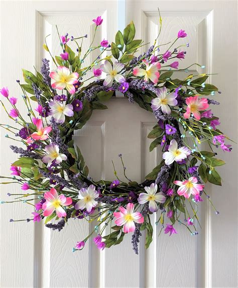 Summer Flowers Wreath,front Door Wreath,summer Floral Wreath,front Door ...