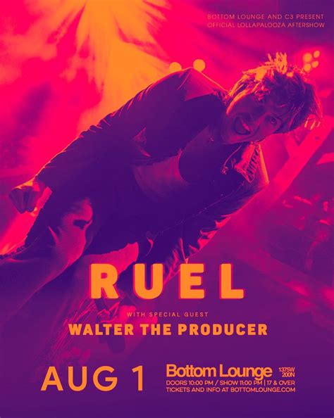 Lollapalooza Aftershow: Ruel & Walter The Producer, Bottom Lounge ...