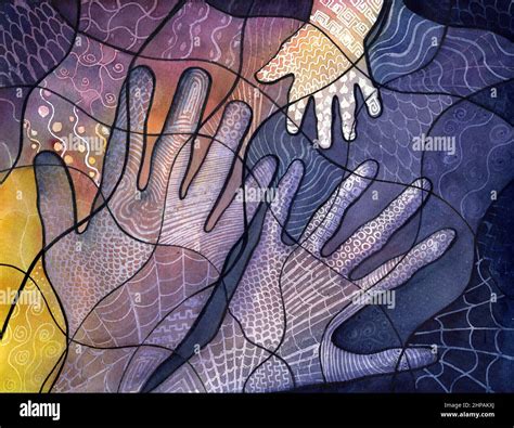 Family handprint watercolor. Mom, Dad and Me - abstract watercolor ...