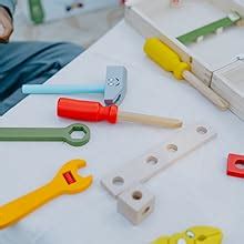 Buy NESTA TOYS - Wooden Tool Kit Set with Tool Box (37 Pcs) | Pretend ...