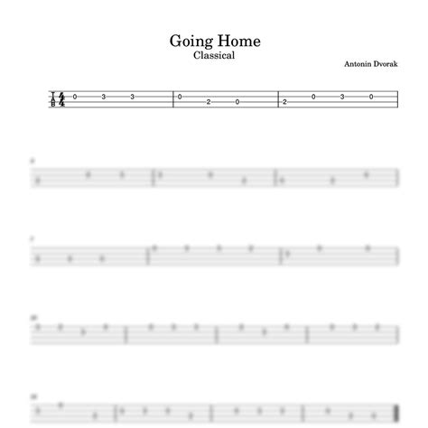 Dvorak Going Home - Ukulele Tab
