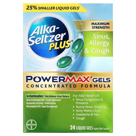 Powerful Relief for Sinus, Allergy & Cough - Alka-Seltzer Plus Powermax ...