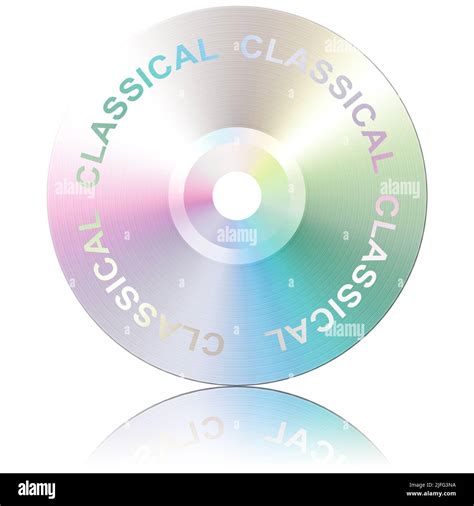 3D illustration. Classical. Music genres. CD isolated, with reflection ...