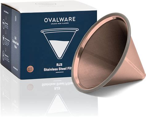 Ovalware + Reusable Stainless Steel Pour-Over Coffee Filter (Titanium ...