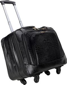 Steve J Pure Leather Trolley Bag for Travel 20 Inch Cabin Trolley wit ...