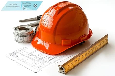 A red helmet with a ruler and a ruler next to it | Premium AI-generated PSD