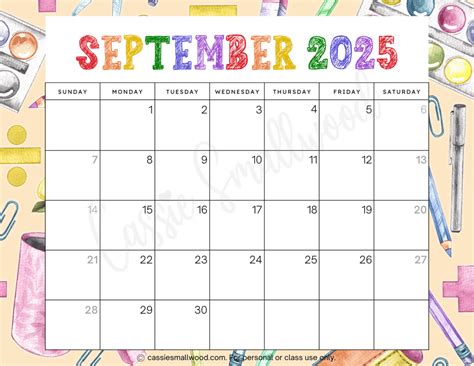 Cute 2025 Free Printable Monthly Calendars - Cassie Smallwood
