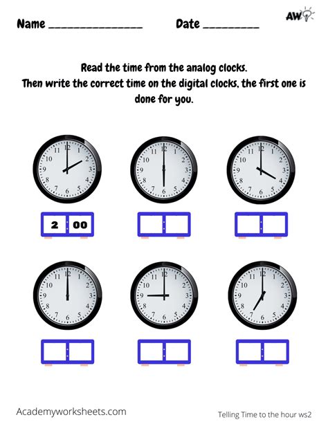 Clock Worksheets - Telling Time to the Hour clock teach time to hour ...
