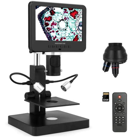 Andonstar 3 Lenses HDMI 10.1 Inch LCD Coin Digital Microscope AD249S-P ...