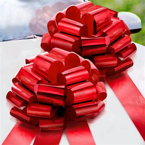 Zoe Deco Big Car Bow (Metallic Red, 18 inch, 2 PK) Gift Bows, Giant Bow ...