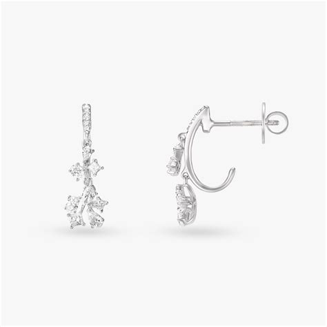 Frosted Elegance Diamond Drop Earrings