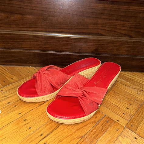 Italian Shoemakers Women's Red Sandals | Depop