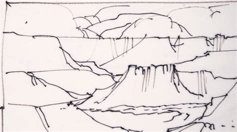 Laurence Sisson - Grand Canyon Plateau - Line Drawing Landscape in Ink ...