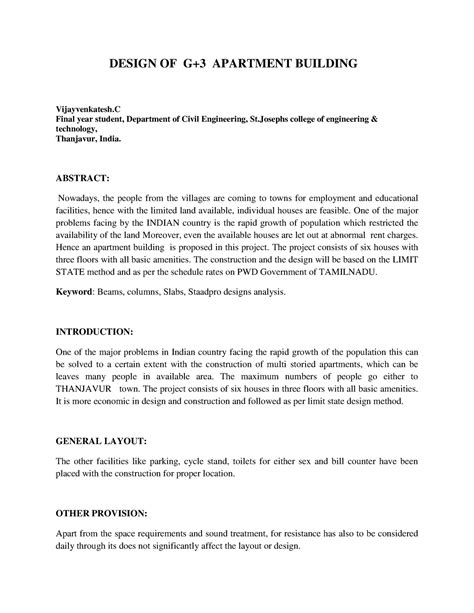 Design OF G 3 Apartment Building - DESIGN OF G+3 APARTMENT BUILDING ...