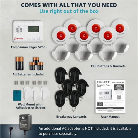 SYNLETT Caregiver Pager for Elderly Adults Nurse 6 Call India | Ubuy