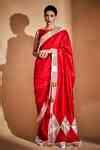 Buy Red Chanderi Silk Gota Work Saree For Women by Gulabo by Abu ...