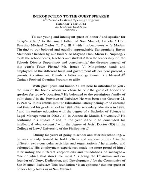 Image result for Introducing a Host Sample Script