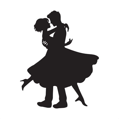 Couple Silhouette - a Romantic couple of dancing pose illustration 46337126 Vector Art at Vecteezy